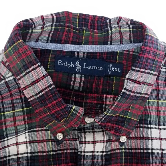 "SOLD ONLINE" POLO Ralph Lauren XXL Red Plaid - Picture 7 of 7